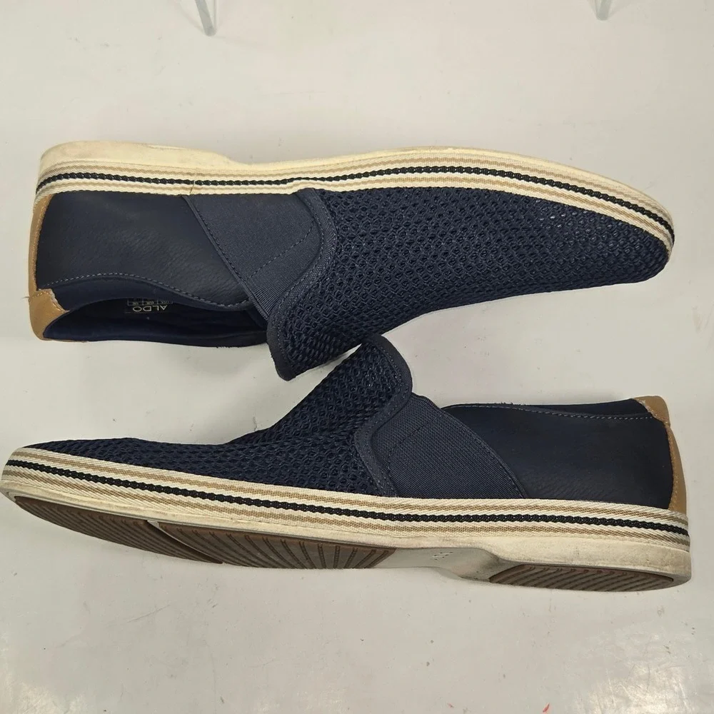 Aldo Mens Navy Blue Mesh Slip On Loafers Size 10 Casual Espadrille Sneakers AC93